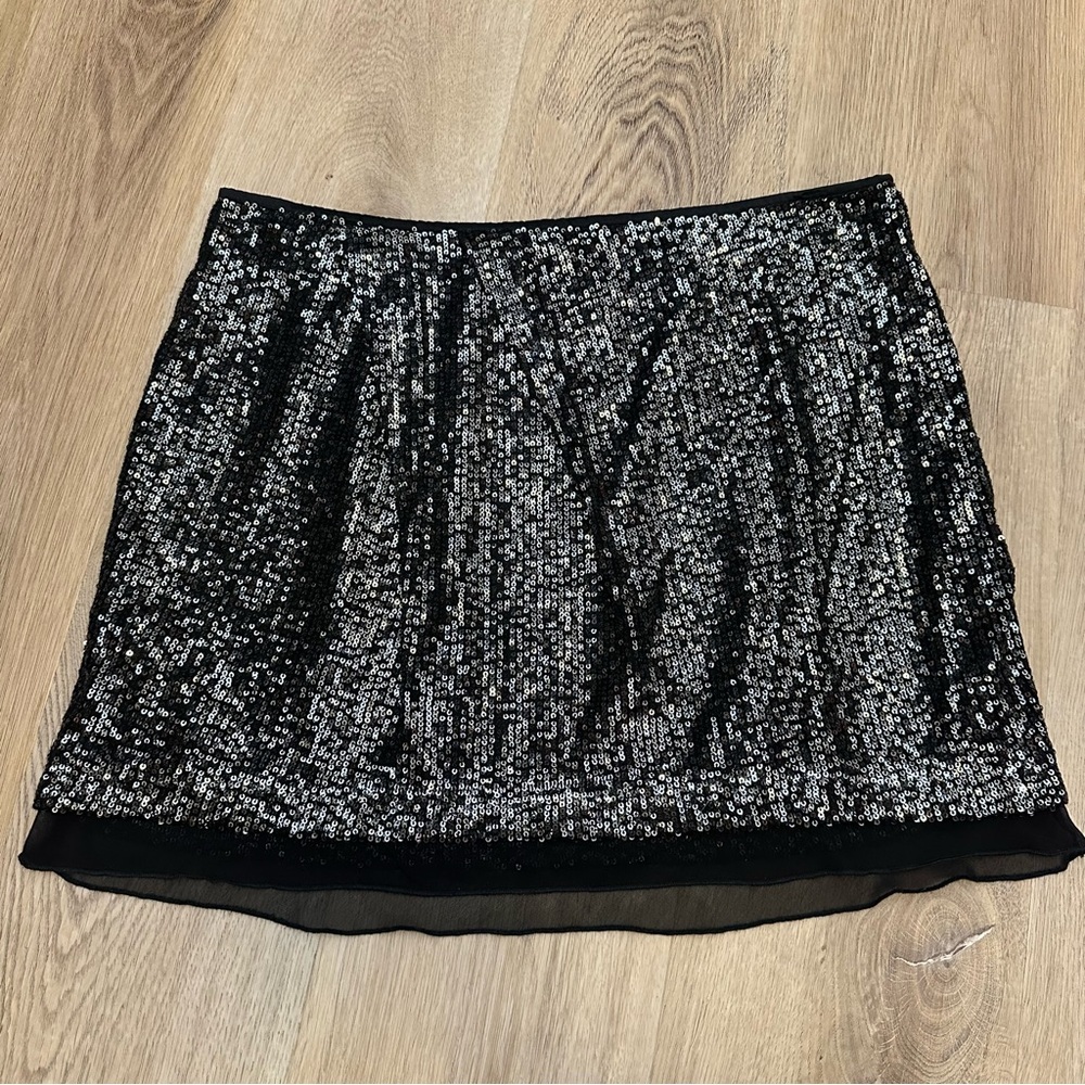 Jennifer Lopez Black Sequin Mini Skirt